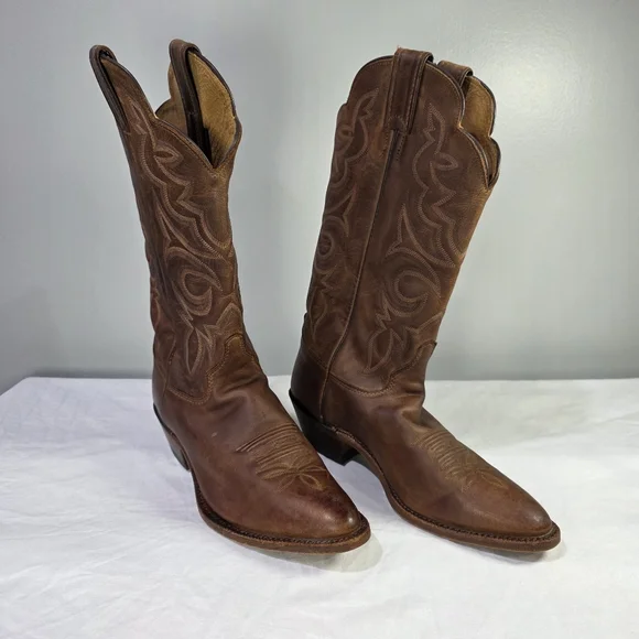 Justin Brown Leather Ebroidered Western Bent Rail Cowgirl Boots. 9.5C - Picture 6 of 11